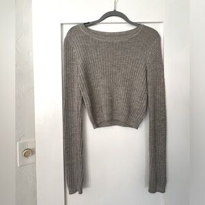 Reformation Cropped Ribbed Pullover Sweater
